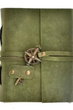 Handmade Compass Leather Bound Journal, 200 Pages Deckle Edge Paper Diary, Vintage Artist Sketchbook for Drawing, Antique Writing Notebook,